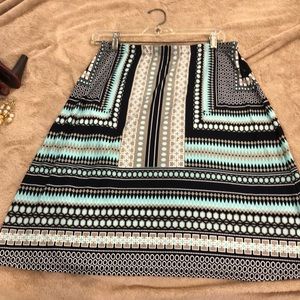 Navy gray and aqua skirt